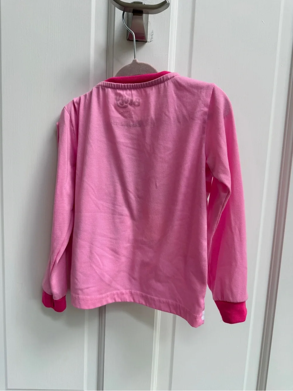 Bluey Girls 5 Bluey & Bingo Pink Striped Long-Sleeve Kids Pajama Top Shirt